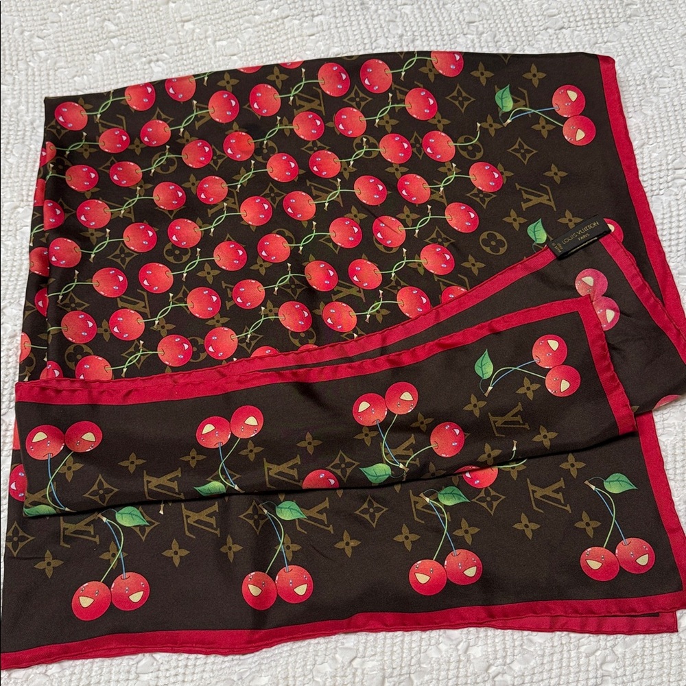 Original Louis Vuitton  Murakami Large Ceries Monogram Scarf M71962